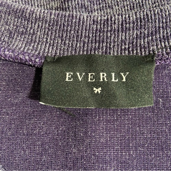 Everly Size Small Purple Heathered Kangaroo Pockets Shift Dress: 4737 - Picture 5 of 6